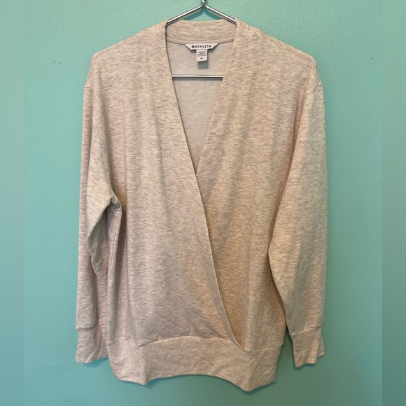 NWOT Athleta Purana VNeck Wrap Sweatshirt - Picture 4 of 8